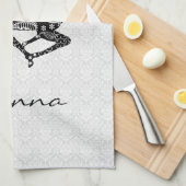 Black Paisley Deer Geschirrtuch (Viertel Falte)