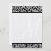 Black Paisley Monogram Damask Einladung zur Hochze (Rückseite)