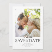 Black Palm Photo Save The Date Einladung (Vorderseite)