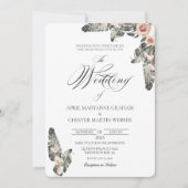 Black Palm Romance Hochzeitseinladung Einladung (Vorderseite)