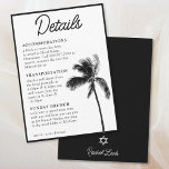 Black Palm Tree Bat Mitzvah Details Umschließungsk Einladung<br><div class="desc">Teilen Sie Ihre Veranstaltungsdetails stilvoll mit diesen Schwarz-Weiß-Palmen Bat Mitzvah Detail Gehäuse Karten. Geben Sie das Zazzle Design Tool ein,  um zusätzliche Anpassungen vorzunehmen.</div>