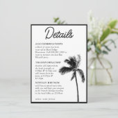 Black Palm Tree Bat Mitzvah Details Umschließungsk Einladung (Stehend Vorderseite)