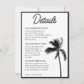 Black Palm Tree Bat Mitzvah Details Umschließungsk Einladung (Vorderseite)