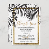 Black Palm Tree Frond Gold Border Moderne Vielen D Postkarte (Vorne/Hinten)