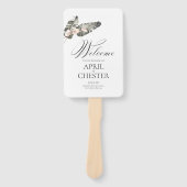 Black Palm Tropical Wedding Fan Programm Fächer (Vorderseite)