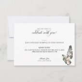 Black Palm Tropical Wedding Response Card RSVP Karte (Vorderseite)