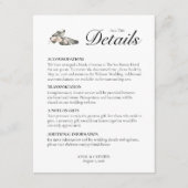 Black Palm Wedding Details Card  Begleitkarte (Vorderseite)
