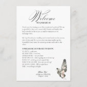 Black Palm Wedding Itinerary Card Begleitkarte (Vorderseite)