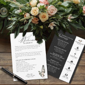 Black Palm Wedding Itinerary Card Begleitkarte