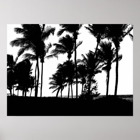 Black Palms Print Poster (Vorne)