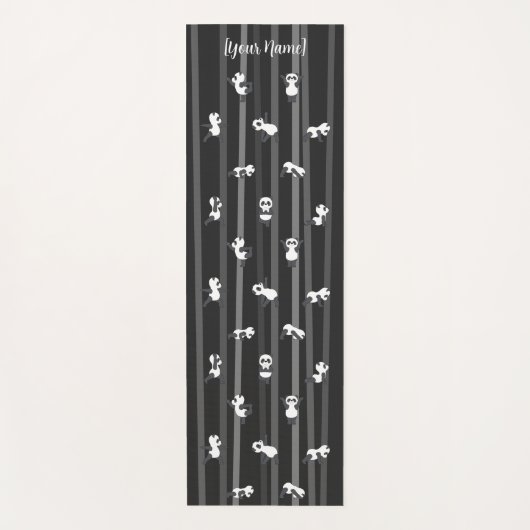 Black Panda Yoga Mat Custom Name Same Both Sides Yogamatte (Vorderseite)