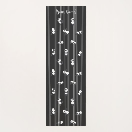 Black Panda Yoga Mat Custom Name Same Both Sides Yogamatte (Rückseite)