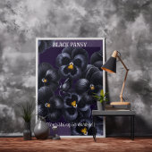 Black Pansy Dark Blume Affirmation Poster