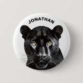 Black Panther Animal Cooler Personalisierter Name Button (Vorderseite)