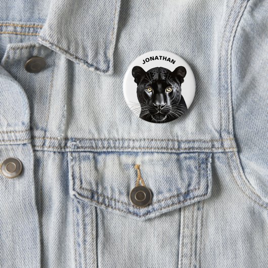 Black Panther Animal Cooler Personalisierter Name Button (Beispiel)