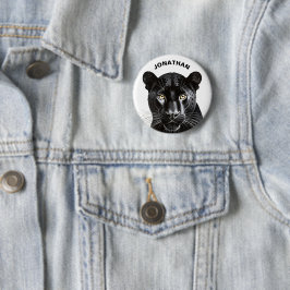Black Panther Animal Cooler Personalisierter Name Button
