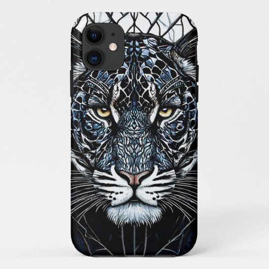 Black Panther Buntglas Buntes Bleiglas Case-Mate iPhone Hülle (Rückseite)