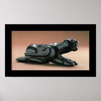 Black Panther Carved Native American Pipe Poster