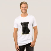 Black Panther Cube mit Big Eyes Tri-Blend Shirt (Vorderseite voll)