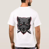 Black Panther Dagger Rose Tattoo Retro T - Shirt (Rückseite)