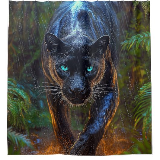 Black Panther Duschvorhang (Vorderseite)
