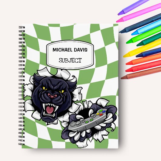 Black Panther Gamer mit einem Videogame Controller Notizblock