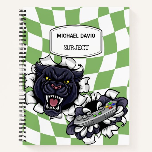 Black Panther Gamer mit einem Videogame Controller Notizblock (Vorderseite)