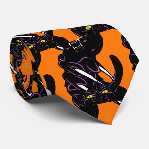 Black Panther Head Claws Sportfußball Necktie Krawatte