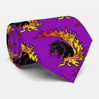 Black Panther Head Flamames Sportfußball Necktie Krawatte