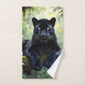 Black Panther in the Jungle Badhandtuch Set (Handtuch)