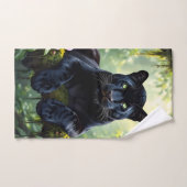 Black Panther in the Jungle Badhandtuch Set (Handtuch)