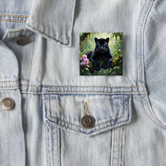 Black Panther in the Jungle Button (Beispiel)