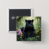 Black Panther in the Jungle Button (Vorne & Hinten)