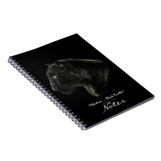Black Panther Jaguar Leopard Wildlife Art Notebook Notizblock (Rechte Seite)