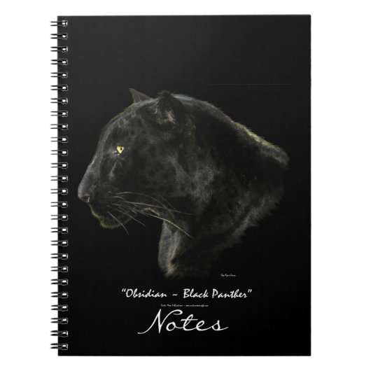 Black Panther Jaguar Leopard Wildlife Art Notebook Notizblock (Vorderseite)