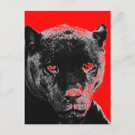 Black Panther Jaguar Postcard Postkarte (Vorderseite)