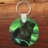 Black Panther Jaquar auf Green Schlüsselanhänger (Vorderseite)