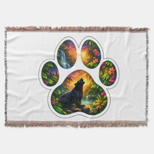 Black Panther Jungle Paw Design Decke (Vorderseite)