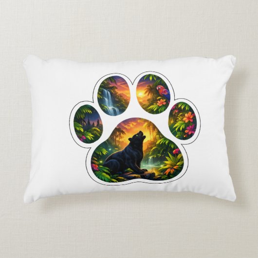 Black Panther Jungle Paw Design Dekokissen (Vorderseite)