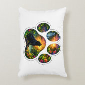 Black Panther Jungle Paw Design Dekokissen (Vorderseite(Vertikal))
