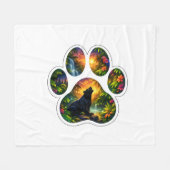 Black Panther Jungle Paw Design Fleecedecke (Vorderseite (Horizontal))