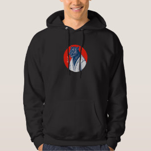 Black Panther Karate - Japanische Art Ästhetik Gra Hoodie