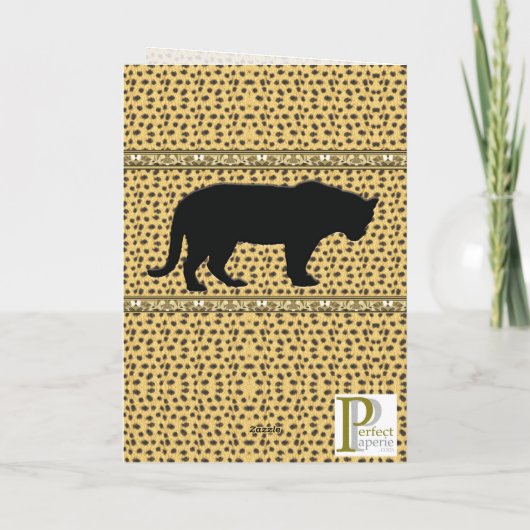 Black Panther, Leopard Gruß / Note Card Karte (Rückseite)