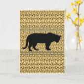 Black Panther, Leopard Gruß / Note Card Karte (Gelbe Blume)