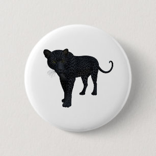 Black Panther Leopard Jaguar Cat Big Wildlife Button