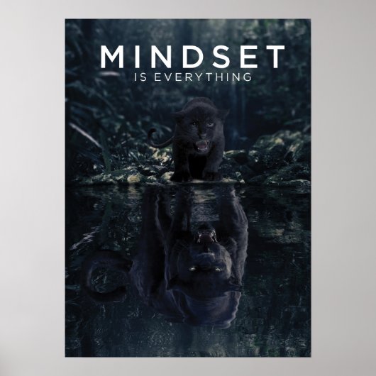 Black Panther Mindset Motivation Poster (Vorne)