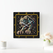 Black Panther Neon Jungle Timepiece Quadratische Wanduhr (Zuhause)