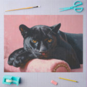 Black Panther Pink Sofa Decoupage Seidenpapier (Basteln)