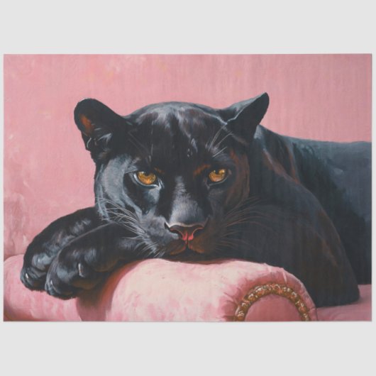 Black Panther Pink Sofa Decoupage Seidenpapier (Vorderseite)