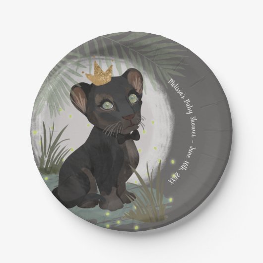 Black Panther Prince Baby Dusche Pappteller (Vorderseite)
